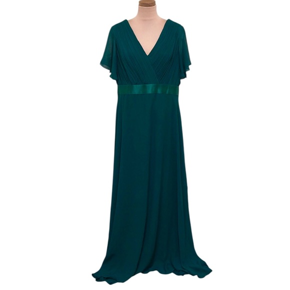 Ever Pretty Formal Maxi Dress Size 2XL Dark Green Pleated Bodice Gown - Picture 1 of 11